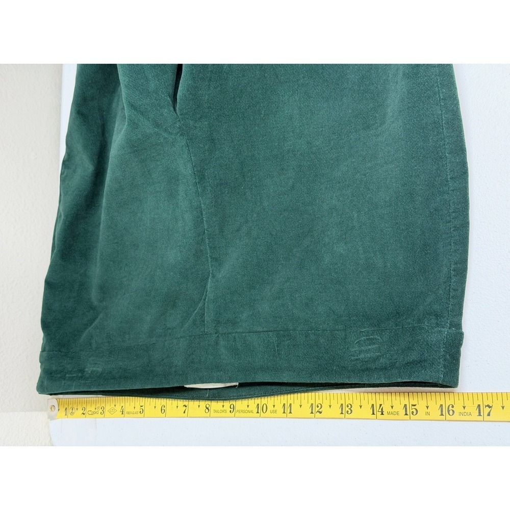 Talbots Pants Womens 10 Emerald Green Velour High Rise Holiday Whimsigoth Office - Picture 6 of 8